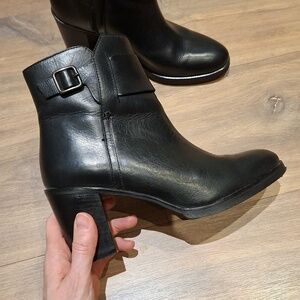 Filippa K Black Leather Heeled Ankle Boots (Size EU 37/US 5.5)